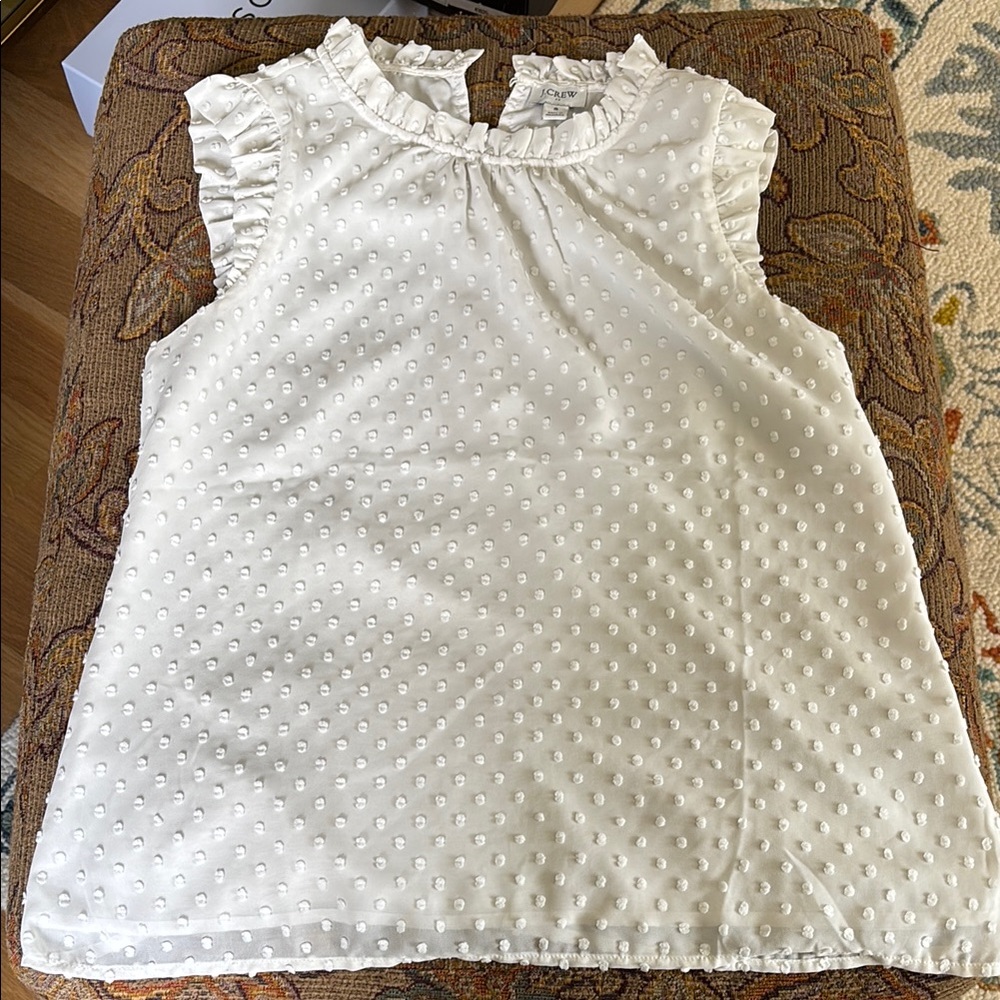 J. Crew White Blouse with Eyelet Design